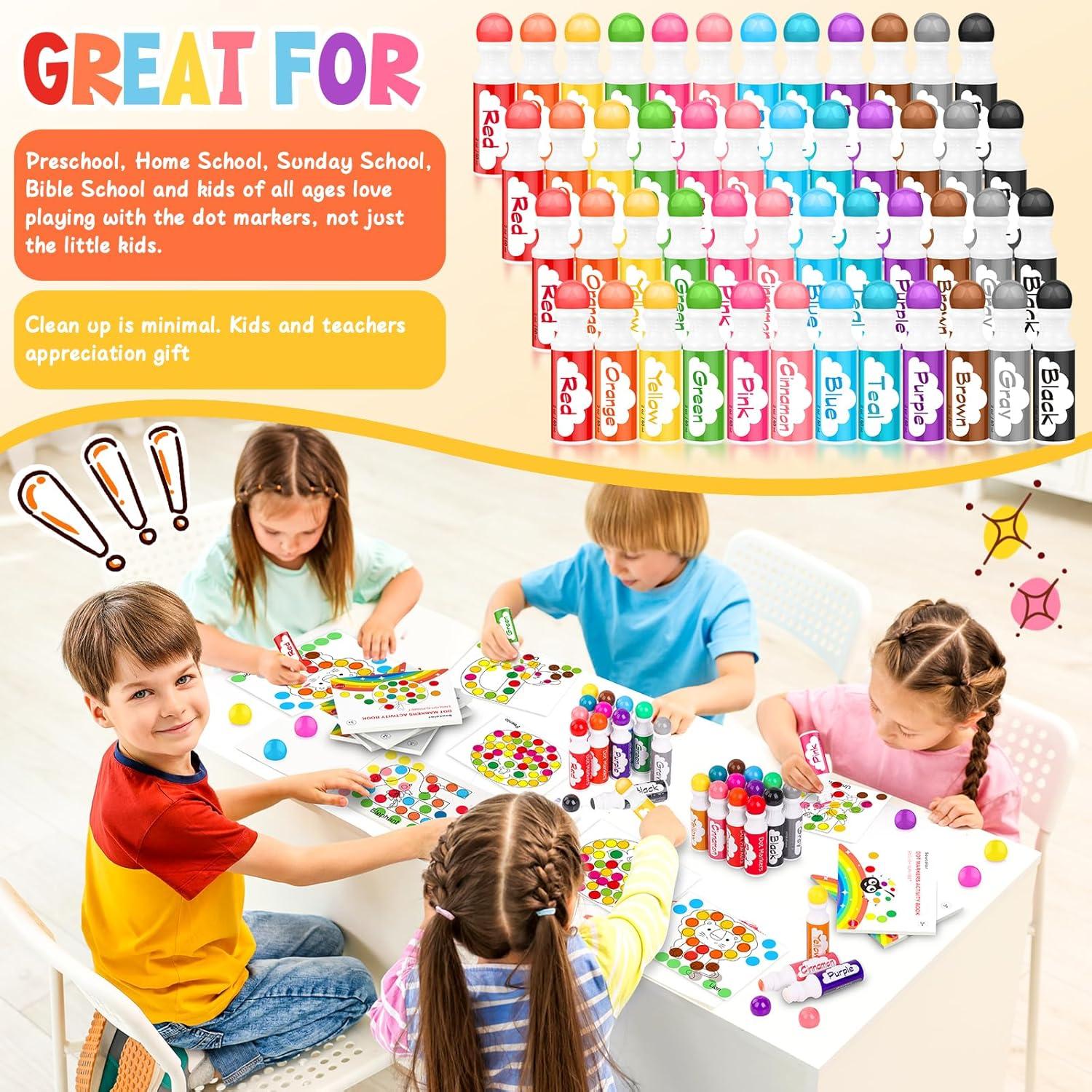 imageDot Markers for Toddlers Kids Preschool Bingo Daubers Washable Art Markers 8 Colors Toddlers Arts and Crafts Supplies Kids Painting Drawing Coloring Supplies Dot Paint Craft Kit Preschool Learning48