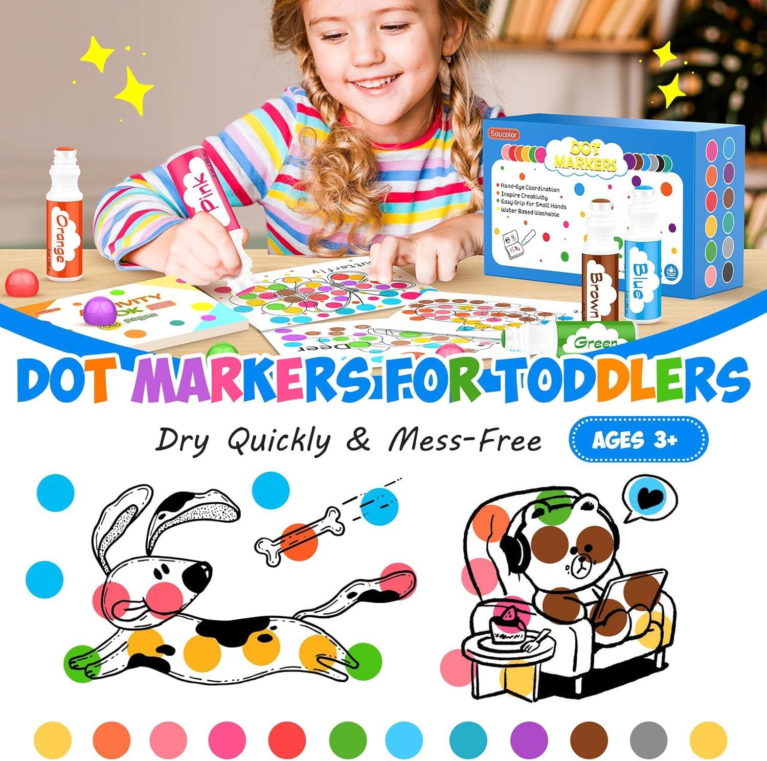 imageDot Markers for Toddlers Kids Preschool Bingo Daubers Washable Art Markers 8 Colors Toddlers Arts and Crafts Supplies Kids Painting Drawing Coloring Supplies Dot Paint Craft Kit Preschool Learning48