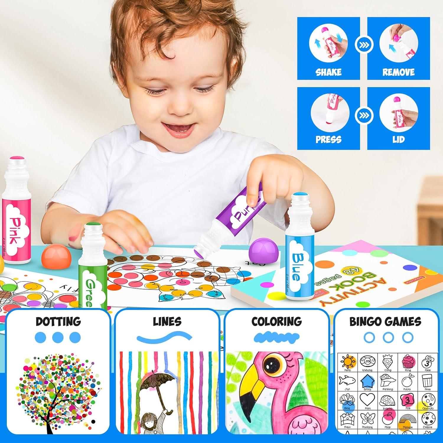 imageDot Markers for Toddlers Kids Preschool Bingo Daubers Washable Art Markers 8 Colors Toddlers Arts and Crafts Supplies Kids Painting Drawing Coloring Supplies Dot Paint Craft Kit Preschool Learning48
