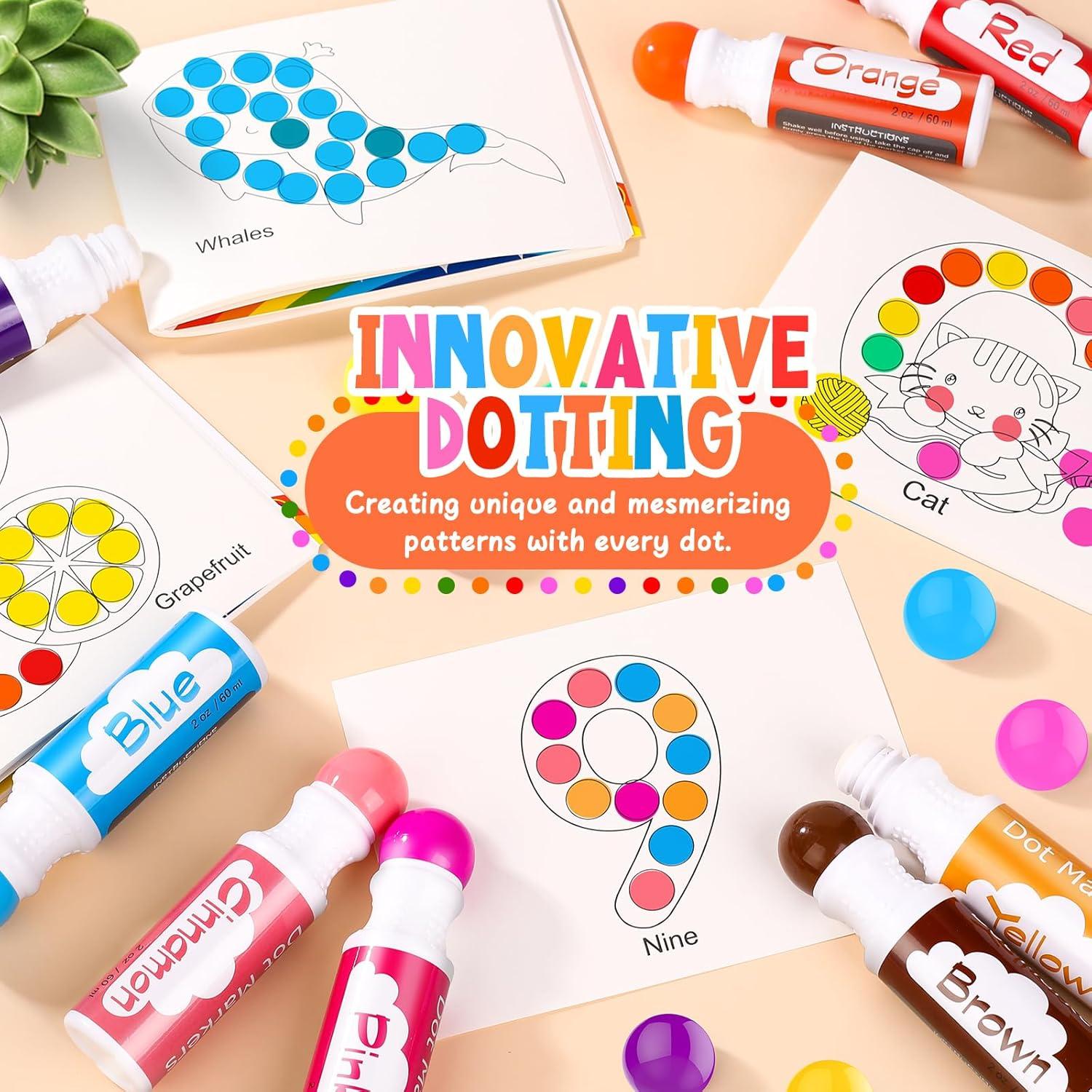 imageDot Markers for Toddlers Kids Preschool Bingo Daubers Washable Art Markers 8 Colors Toddlers Arts and Crafts Supplies Kids Painting Drawing Coloring Supplies Dot Paint Craft Kit Preschool Learning96