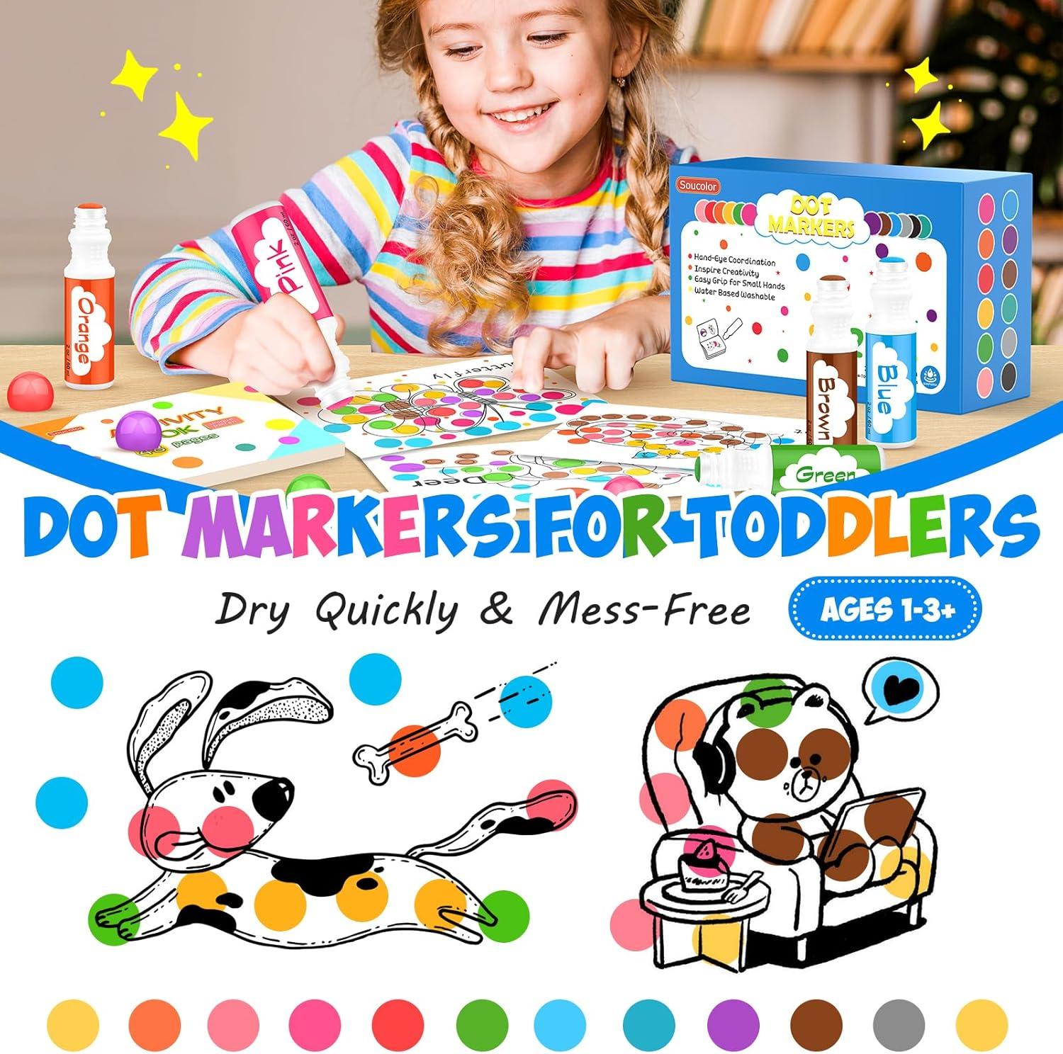 imageDot Markers for Toddlers Kids Preschool Bingo Daubers Washable Art Markers 8 Colors Toddlers Arts and Crafts Supplies Kids Painting Drawing Coloring Supplies Dot Paint Craft Kit Preschool Learning96
