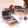 imageHalloween ampamp Christmas Day Gifts for Kids Teen Girl Girls Trendy Stuff Stocking Stuffers for Teens 192Pack Drawing Painting Art Supplies with Acrylic Pad Watercolor Pad Sketch Book CanvasesPink