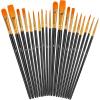 imageSoucolor Acrylic Paint Brushes Set 20Pcs Round Pointed Tip Artist Paintbrushes for Acrylic Painting Oil Watercolor Canvas Boards Rock Body Face Nail Art Halloween Pumpkin Ceramic Crafts SuppliesBlack