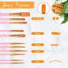 imageSoucolor Acrylic Paint Brushes Set 20Pcs Round Pointed Tip Artist Paintbrushes for Acrylic Painting Oil Watercolor Canvas Boards Rock Body Face Nail Art Halloween Pumpkin Ceramic Crafts SuppliesPink
