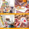 imageSoucolor Acrylic Paint Brushes Set 20Pcs Round Pointed Tip Artist Paintbrushes for Acrylic Painting Oil Watercolor Canvas Boards Rock Body Face Nail Art Halloween Pumpkin Ceramic Crafts SuppliesBlue