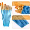 imageSoucolor Acrylic Paint Brushes Set 20Pcs Round Pointed Tip Artist Paintbrushes for Acrylic Painting Oil Watercolor Canvas Boards Rock Body Face Nail Art Halloween Pumpkin Ceramic Crafts SuppliesBlue