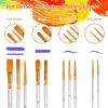 imageSoucolor Acrylic Paint Brushes Set 20Pcs Round Pointed Tip Artist Paintbrushes for Acrylic Painting Oil Watercolor Canvas Boards Rock Body Face Nail Art Halloween Pumpkin Ceramic Crafts SuppliesWhite