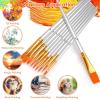 imageSoucolor Acrylic Paint Brushes Set 20Pcs Round Pointed Tip Artist Paintbrushes for Acrylic Painting Oil Watercolor Canvas Boards Rock Body Face Nail Art Halloween Pumpkin Ceramic Crafts SuppliesWhite