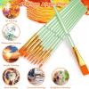 imageSoucolor Acrylic Paint Brushes Set 20Pcs Round Pointed Tip Artist Paintbrushes for Acrylic Painting Oil Watercolor Canvas Boards Rock Body Face Nail Art Halloween Pumpkin Ceramic Crafts SuppliesMint Green
