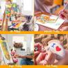 imageSoucolor Acrylic Paint Brushes Set 20Pcs Round Pointed Tip Artist Paintbrushes for Acrylic Painting Oil Watercolor Canvas Boards Rock Body Face Nail Art Halloween Pumpkin Ceramic Crafts SuppliesPurple