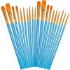 imageSoucolor Acrylic Paint Brushes Set 20Pcs Round Pointed Tip Artist Paintbrushes for Acrylic Painting Oil Watercolor Canvas Boards Rock Body Face Nail Art Halloween Pumpkin Ceramic Crafts SuppliesBlue