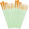 imageSoucolor Acrylic Paint Brushes Set 20Pcs Round Pointed Tip Artist Paintbrushes for Acrylic Painting Oil Watercolor Canvas Boards Rock Body Face Nail Art Halloween Pumpkin Ceramic Crafts SuppliesMint Green