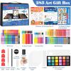 imageSoucolor Art Supplies 283 Pieces Drawing Set Art Kits with Trifold Easel 2 Drawing Pads 1 Coloring Book Crayons Pastels Arts and Crafts Gifts Case for Kids Girls Boys Teens Beginners PurpleBlack