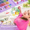 imageSoucolor Art Supplies 283 Pieces Drawing Set Art Kits with Trifold Easel 2 Drawing Pads 1 Coloring Book Crayons Pastels Arts and Crafts Gifts Case for Kids Girls Boys Teens Beginners PurplePurple