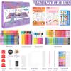 imageSoucolor Art Supplies 283 Pieces Drawing Set Art Kits with Trifold Easel 2 Drawing Pads 1 Coloring Book Crayons Pastels Arts and Crafts Gifts Case for Kids Girls Boys Teens Beginners PurplePurple