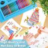 imageSoucolor Art Supplies 283 Pieces Drawing Set Art Kits with Trifold Easel 2 Drawing Pads 1 Coloring Book Crayons Pastels Arts and Crafts Gifts Case for Kids Girls Boys Teens Beginners PurpleBlue