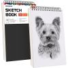 imageSoucolor School Supplies 9quot x 12quot Sketch Book for High College Teacher Student 1Pack 100 Sheets Spiral Bound Art Sketchbook Acid Free 68lb100gsm Artist Blank Book for Kids Back to School StuffBlack