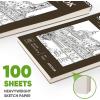 imageSoucolor School Supplies 9quot x 12quot Sketch Book for High College Teacher Student 1Pack 100 Sheets Spiral Bound Art Sketchbook Acid Free 68lb100gsm Artist Blank Book for Kids Back to School StuffBrown