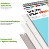 imageSoucolor School Supplies 9quot x 12quot Sketch Book for High College Teacher Student 1Pack 100 Sheets Spiral Bound Art Sketchbook Acid Free 68lb100gsm Artist Blank Book for Kids Back to School StuffBlue