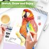 imageSoucolor School Supplies 9quot x 12quot Sketch Book for High College Teacher Student 1Pack 100 Sheets Spiral Bound Art Sketchbook Acid Free 68lb100gsm Artist Blank Book for Kids Back to School StuffPurple