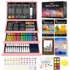 imageHalloween ampamp Christmas Day Gifts for Kids Teen Girl Girls Trendy Stuff Stocking Stuffers for Teens 192Pack Drawing Painting Art Supplies with Acrylic Pad Watercolor Pad Sketch Book CanvasesPink