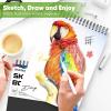 imageSoucolor 55quot x 85quot Sketch Book 100 Sheets Spiral Bound Art Sketchbook Acid Free 68lb100gsm Artist Drawing Book Paper Painting Sketching PadBlack