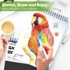 imageSoucolor 55quot x 85quot Sketch Book 100 Sheets Spiral Bound Art Sketchbook Acid Free 68lb100gsm Artist Drawing Book Paper Painting Sketching PadBlack