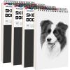 imageSoucolor 55quot x 85quot Sketch Book 100 Sheets Spiral Bound Art Sketchbook Acid Free 68lb100gsm Artist Drawing Book Paper Painting Sketching PadBlack