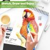imageSoucolor 55quot x 85quot Sketch Book 100 Sheets Spiral Bound Art Sketchbook Acid Free 68lb100gsm Artist Drawing Book Paper Painting Sketching PadBlack