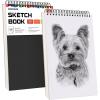 imageSoucolor 55quot x 85quot Sketch Book 100 Sheets Spiral Bound Art Sketchbook Acid Free 68lb100gsm Artist Drawing Book Paper Painting Sketching PadBlack
