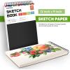 imageSoucolor 55quot x 85quot Sketch Book 100 Sheets Spiral Bound Art Sketchbook Acid Free 68lb100gsm Artist Drawing Book Paper Painting Sketching PadBlack