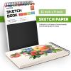 imageSoucolor 55quot x 85quot Sketch Book 100 Sheets Spiral Bound Art Sketchbook Acid Free 68lb100gsm Artist Drawing Book Paper Painting Sketching PadBlack