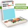 imageSoucolor 55quot x 85quot Sketch Book 100 Sheets Spiral Bound Art Sketchbook Acid Free 68lb100gsm Artist Drawing Book Paper Painting Sketching PadBlue