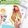 imageSoucolor 55quot x 85quot Sketch Book 100 Sheets Spiral Bound Art Sketchbook Acid Free 68lb100gsm Artist Drawing Book Paper Painting Sketching PadBlue