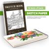 imageSoucolor 55quot x 85quot Sketch Book 100 Sheets Spiral Bound Art Sketchbook Acid Free 68lb100gsm Artist Drawing Book Paper Painting Sketching PadBrown