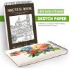 imageSoucolor 55quot x 85quot Sketch Book 100 Sheets Spiral Bound Art Sketchbook Acid Free 68lb100gsm Artist Drawing Book Paper Painting Sketching PadBrown