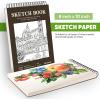 imageSoucolor 55quot x 85quot Sketch Book 100 Sheets Spiral Bound Art Sketchbook Acid Free 68lb100gsm Artist Drawing Book Paper Painting Sketching PadBrown