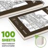 imageSoucolor 55quot x 85quot Sketch Book 100 Sheets Spiral Bound Art Sketchbook Acid Free 68lb100gsm Artist Drawing Book Paper Painting Sketching PadBrown