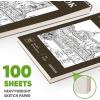 imageSoucolor 55quot x 85quot Sketch Book 100 Sheets Spiral Bound Art Sketchbook Acid Free 68lb100gsm Artist Drawing Book Paper Painting Sketching PadBrown