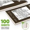 imageSoucolor 55quot x 85quot Sketch Book 100 Sheets Spiral Bound Art Sketchbook Acid Free 68lb100gsm Artist Drawing Book Paper Painting Sketching PadBrown