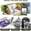 imageSoucolor 55quot x 85quot Sketch Book 100 Sheets Spiral Bound Art Sketchbook Acid Free 68lb100gsm Artist Drawing Book Paper Painting Sketching PadChristmas Blue  Christmas Green