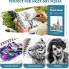 imageSoucolor 55quot x 85quot Sketch Book 100 Sheets Spiral Bound Art Sketchbook Acid Free 68lb100gsm Artist Drawing Book Paper Painting Sketching PadChristmas Blue
