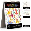 imageSoucolor 55quot x 85quot Sketch Book 100 Sheets Spiral Bound Art Sketchbook Acid Free 68lb100gsm Artist Drawing Book Paper Painting Sketching PadCute Black