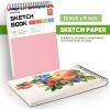 imageSoucolor 55quot x 85quot Sketch Book 100 Sheets Spiral Bound Art Sketchbook Acid Free 68lb100gsm Artist Drawing Book Paper Painting Sketching PadPink