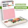 imageSoucolor 55quot x 85quot Sketch Book 100 Sheets Spiral Bound Art Sketchbook Acid Free 68lb100gsm Artist Drawing Book Paper Painting Sketching PadPinkPurple
