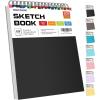 imageSoucolor 55quot x 85quot Sketch Book 100 Sheets Spiral Bound Art Sketchbook Acid Free 68lb100gsm Artist Drawing Book Paper Painting Sketching PadBlack