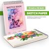 imageSoucolor 9quot x 12quot Cute Sketch Book Aesthetic Cute Preppy Stuff School Supplies 1Pack 100 Sheets Spiral Bound Girls Sketchbook 68lb100gsm Acid Free Drawing Book Paper Sketching Pad Cute Pink