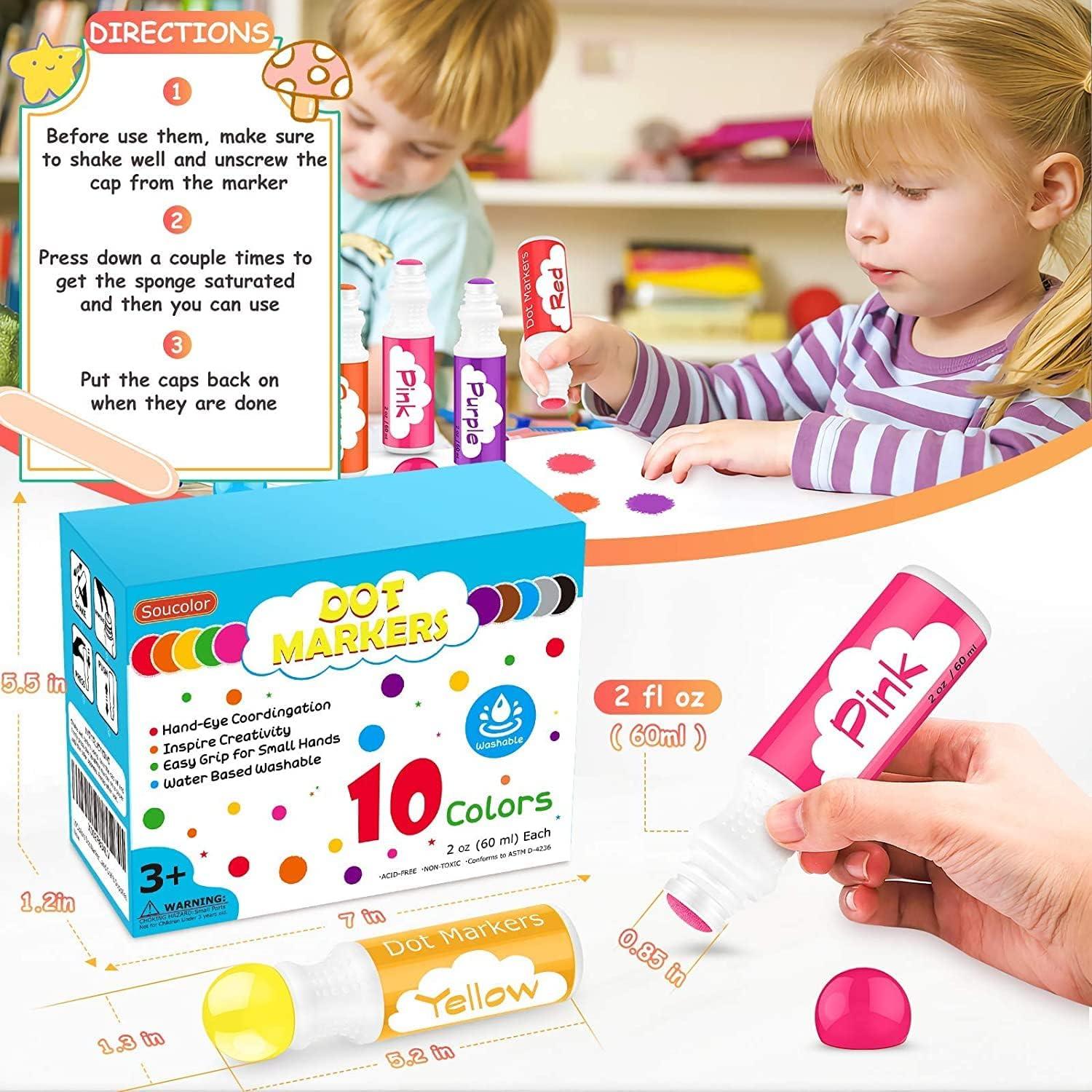 imageDot Markers for Toddlers Kids Preschool Bingo Daubers Washable Art Markers 8 Colors Toddlers Arts and Crafts Supplies Kids Painting Drawing Coloring Supplies Dot Paint Craft Kit Preschool Learning20