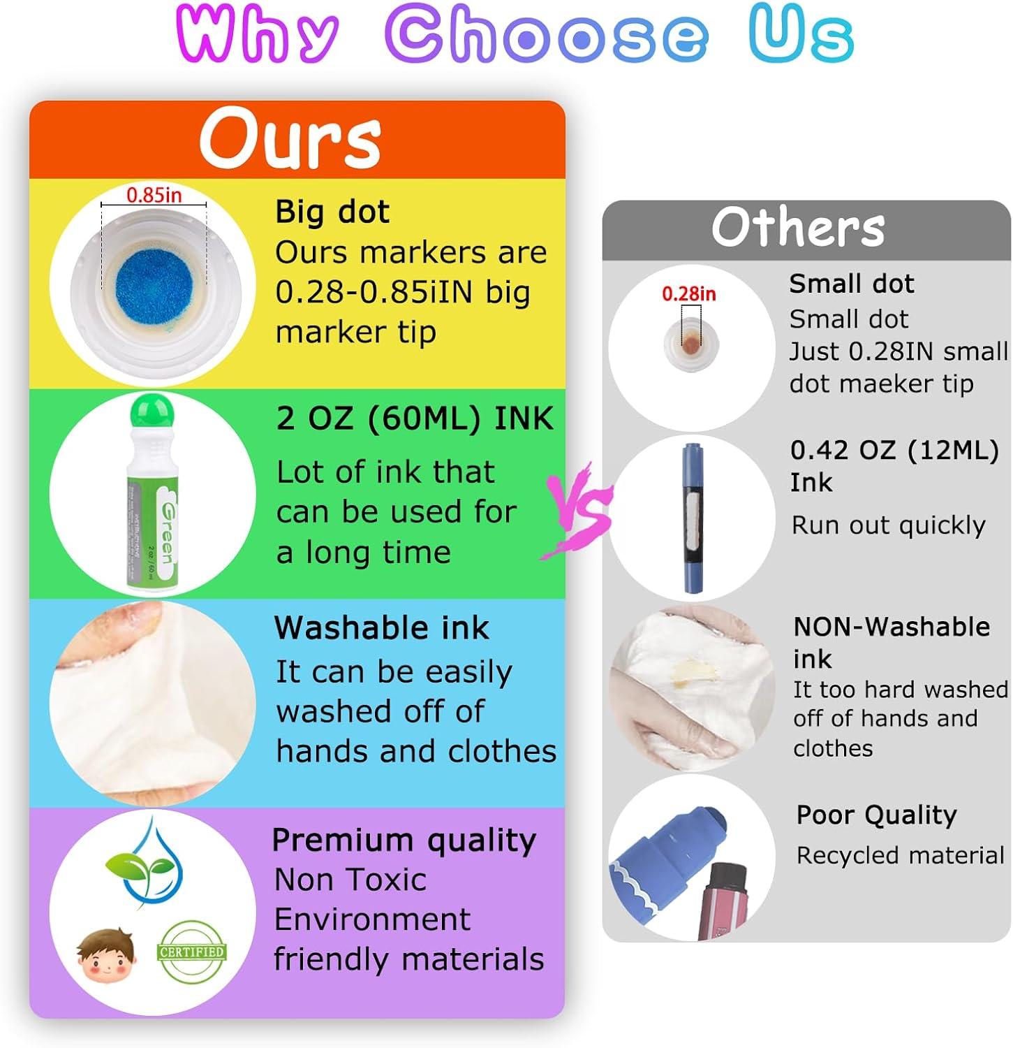 imageDot Markers for Toddlers Kids Preschool Bingo Daubers Washable Art Markers 8 Colors Toddlers Arts and Crafts Supplies Kids Painting Drawing Coloring Supplies Dot Paint Craft Kit Preschool Learning32