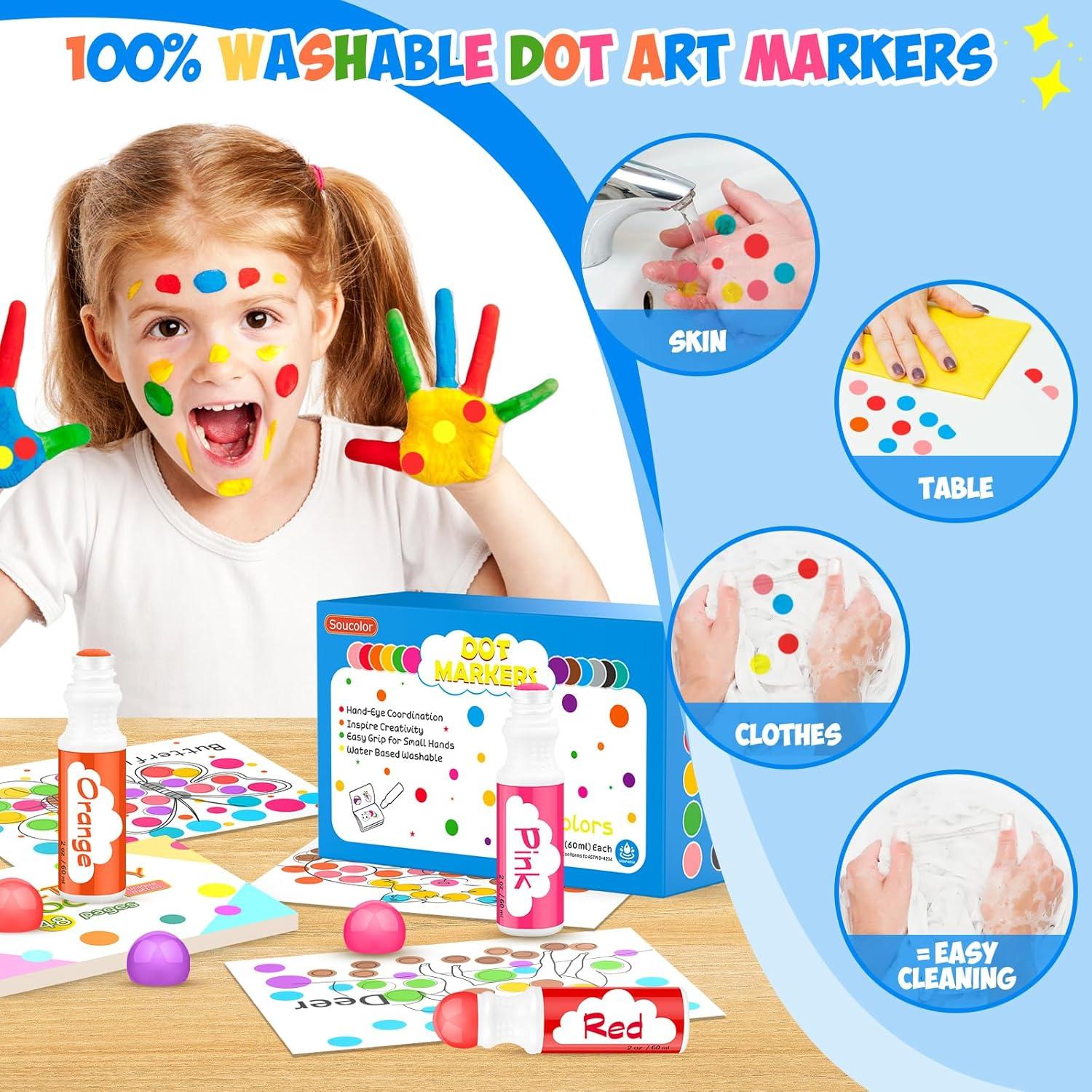 imageDot Markers for Toddlers Kids Preschool Bingo Daubers Washable Art Markers 8 Colors Toddlers Arts and Crafts Supplies Kids Painting Drawing Coloring Supplies Dot Paint Craft Kit Preschool Learning32